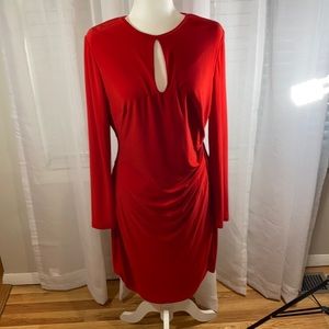 Lauren Ralph Lauren Stretch Red Dress 14 NWT